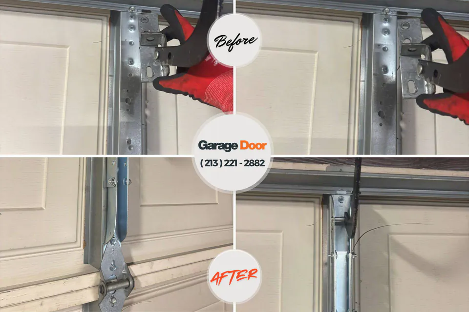 Before and after: garage door repair White Pine, TN